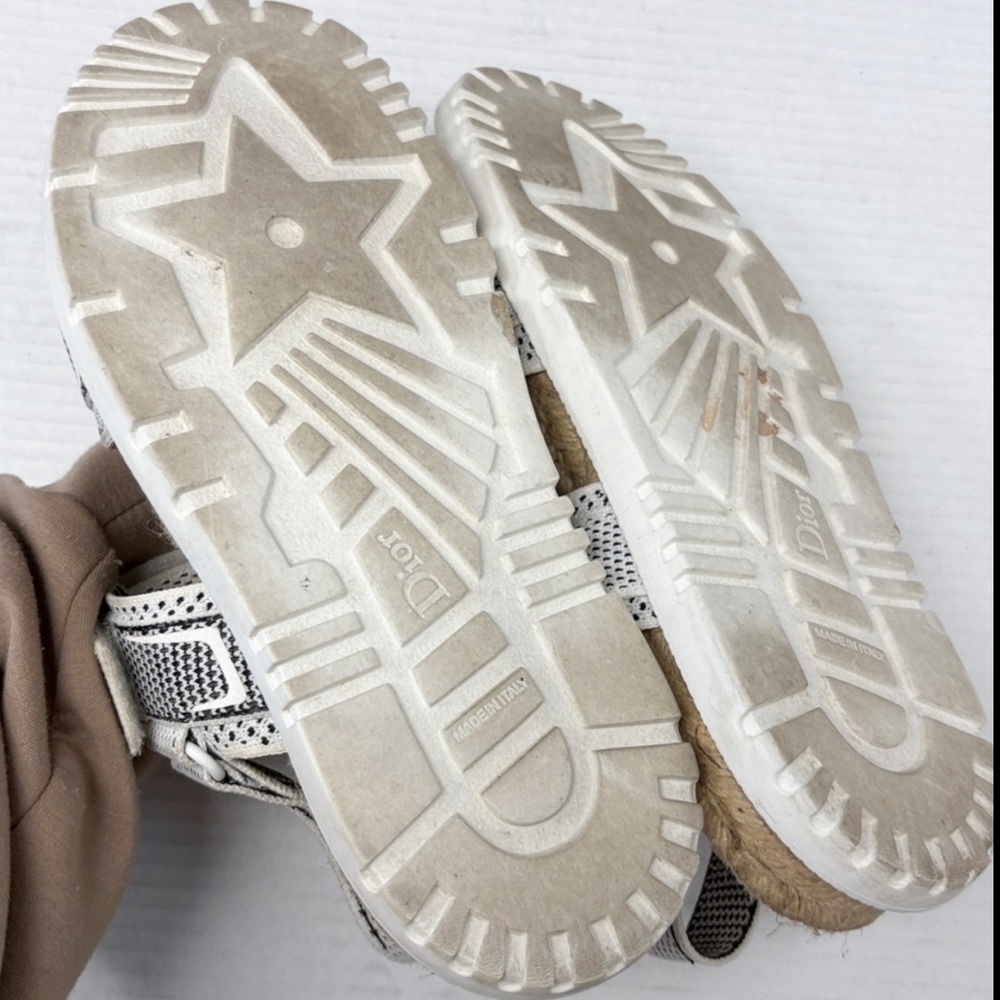 Dior White and Natural Rope Espadrille Sport Sandals - Picture 6 of 6